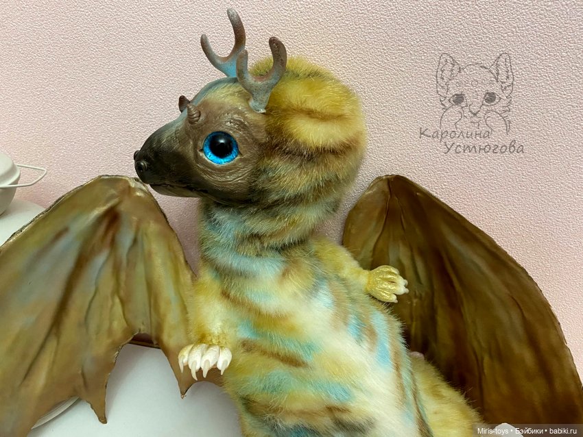 Дракон и звезды добра — Игрушки в смешанной технике (мех и глина): Арт