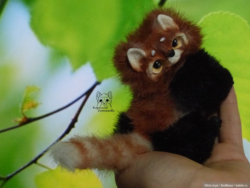 Красная панда — Игрушки в смешанной технике (мех и глина): Арт