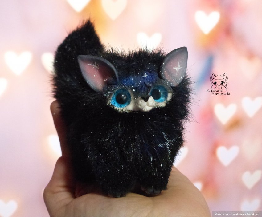 Загадочный лисенок ночи — Игрушки в смешанной технике (мех и глина): Арт (фото 9)