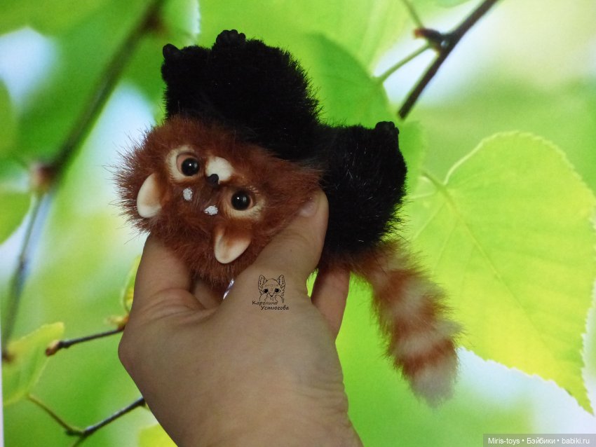 Красная панда — Игрушки в смешанной технике (мех и глина): Арт (фото 6)