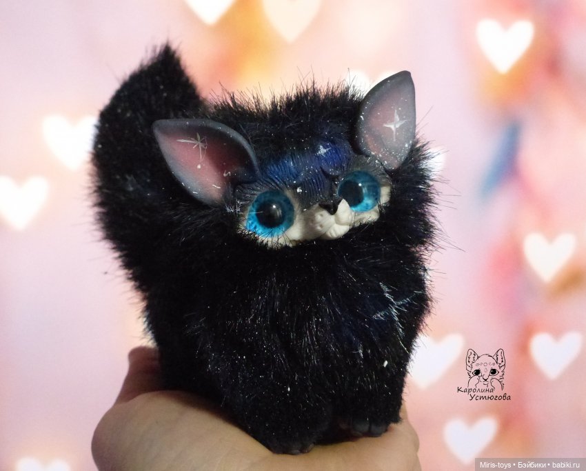 Загадочный лисенок ночи — Игрушки в смешанной технике (мех и глина): Арт (фото 7)