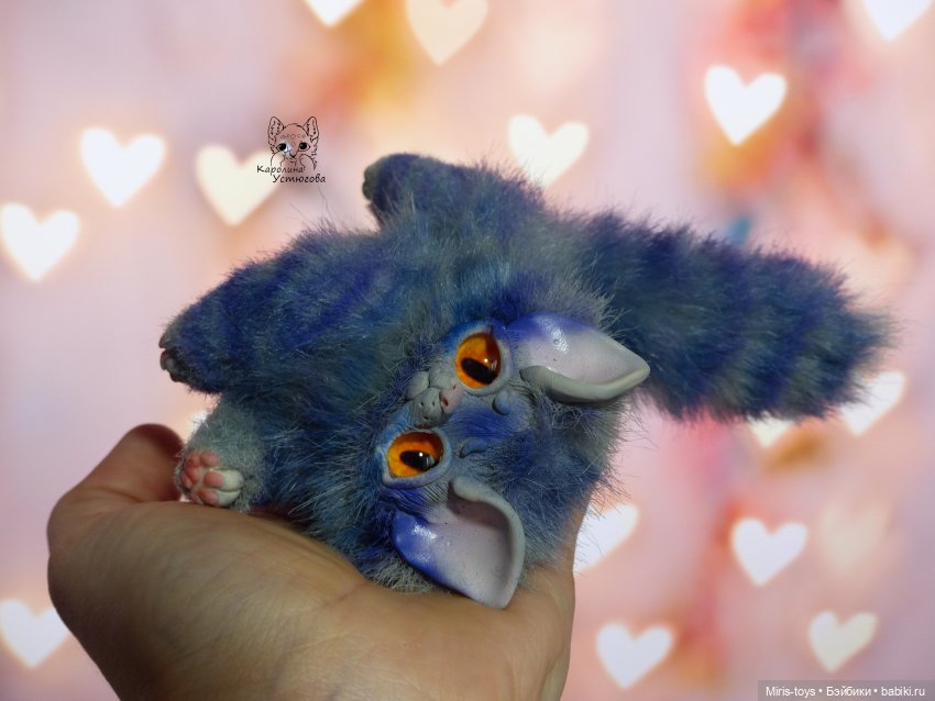 Чернильный кот — Игрушки в смешанной технике (мех и глина): Арт