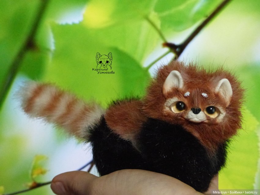 Красная панда — Игрушки в смешанной технике (мех и глина): Арт