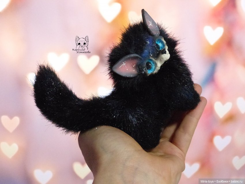 Загадочный лисенок ночи — Игрушки в смешанной технике (мех и глина): Арт (фото 2)