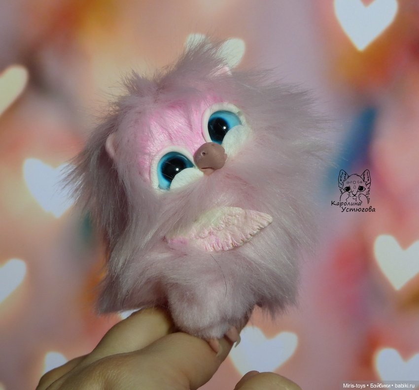 Совенок Сахарный Пух — Игрушки в смешанной технике (мех и глина): Арт (фото 5)