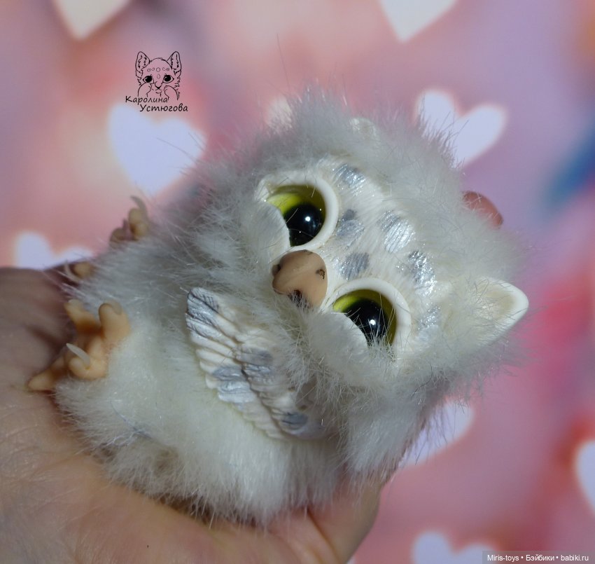 Совята — Игрушки в смешанной технике (мех и глина): Арт