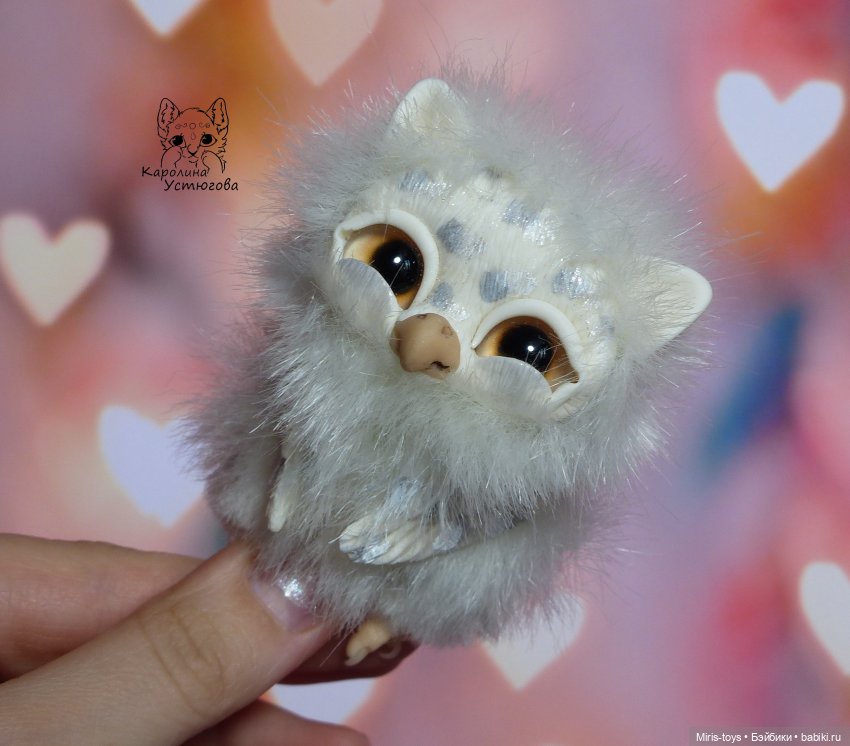 Совята — Игрушки в смешанной технике (мех и глина): Арт