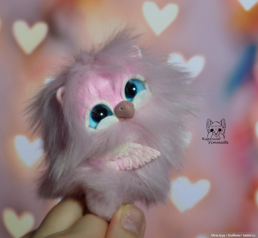 Совенок Сахарный Пух — Игрушки в смешанной технике (мех и глина): Арт (фото 3)