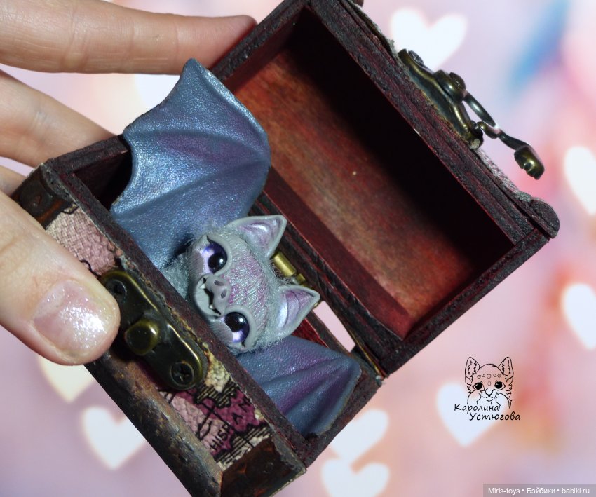 Летучие мышки — Игрушки в смешанной технике (мех и глина): Арт (фото 4)