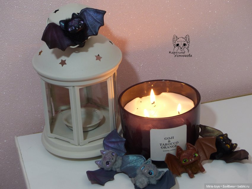 Летучие мышки — Игрушки в смешанной технике (мех и глина): Арт (фото 3)