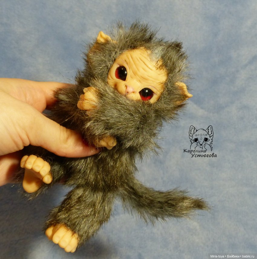 Маленькая обезьянка — Игрушки в смешанной технике (мех и глина): Арт (фото 5)