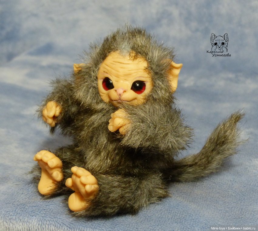 Маленькая обезьянка — Игрушки в смешанной технике (мех и глина): Арт (фото 10)