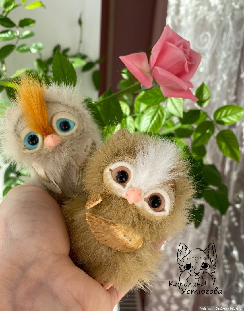 Совятушки — Игрушки в смешанной технике (мех и глина): Арт (фото 2)