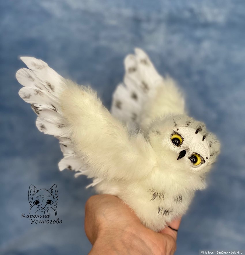 Полярный совенок — Игрушки в смешанной технике (мех и глина): Арт (фото 10)