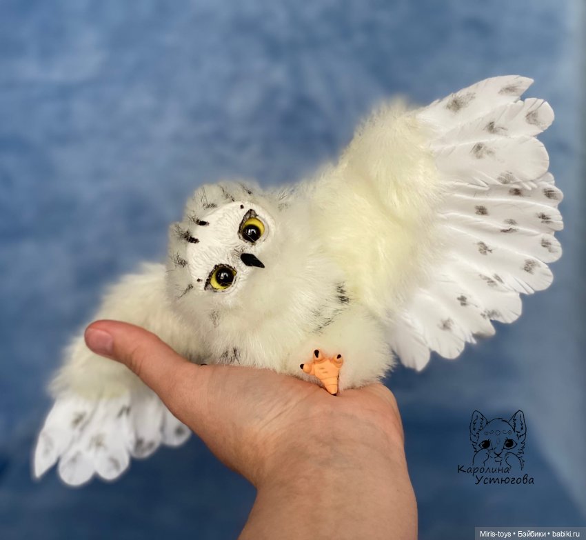 Полярный совенок — Игрушки в смешанной технике (мех и глина): Арт