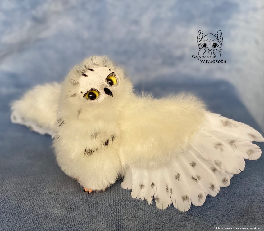 Полярный совенок — Игрушки в смешанной технике (мех и глина): Арт (фото 5)