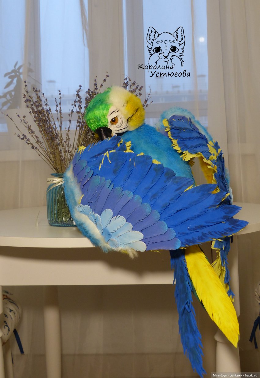 Застенчивый Ара — Игрушки в смешанной технике (мех и глина): Арт (фото 3)