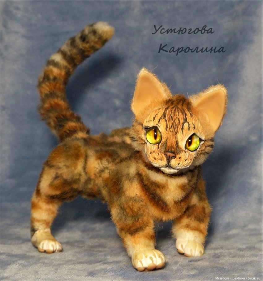 Портретный котик — Игрушки в смешанной технике (мех и глина): Арт (фото 8)