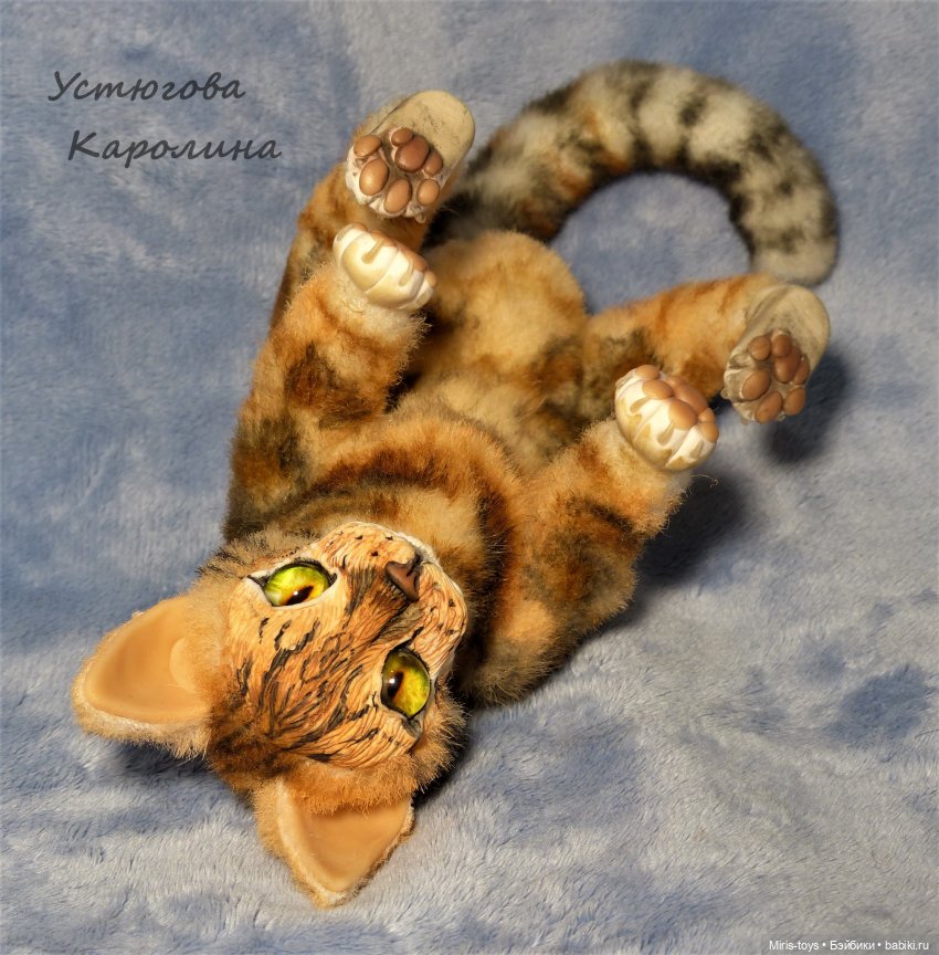 Портретный котик — Игрушки в смешанной технике (мех и глина): Арт (фото 3)