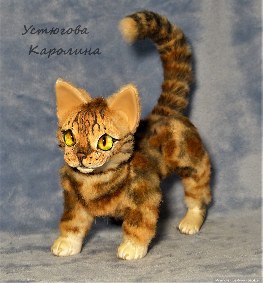 Портретный котик — Игрушки в смешанной технике (мех и глина): Арт (фото 6)