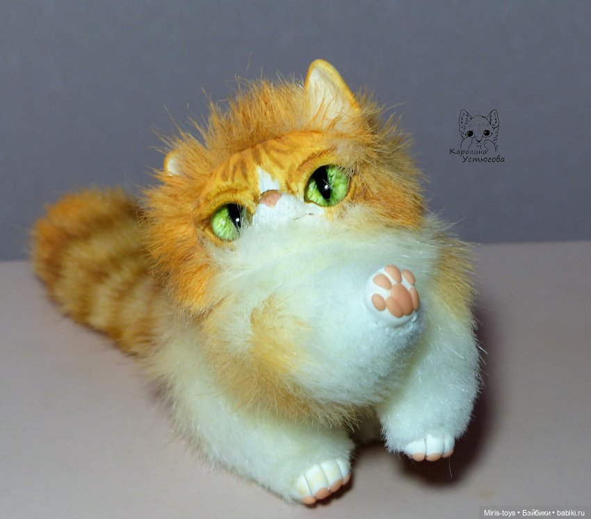 Рыжий наглый котенок — Игрушки в смешанной технике (мех и глина): Арт (фото 2)