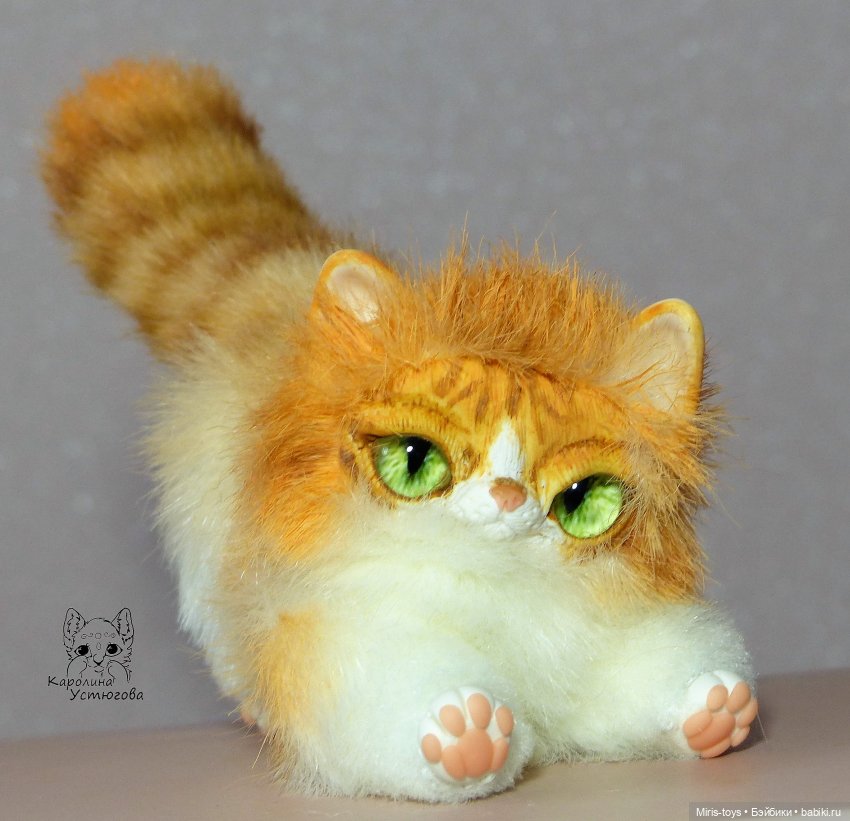 Рыжий наглый котенок — Игрушки в смешанной технике (мех и глина): Арт (фото 3)
