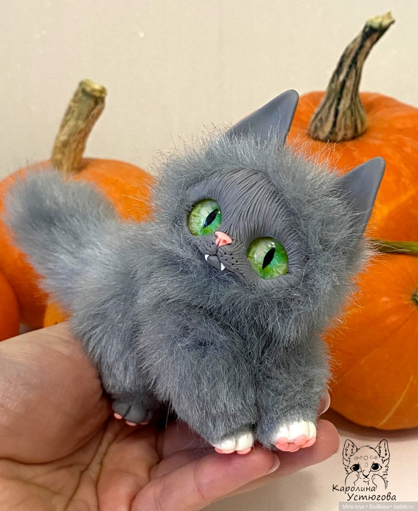 Котенок Кусака | Бэйбики Котенок Кусака — Игрушки в смешанной технике (мех и глина): Арт