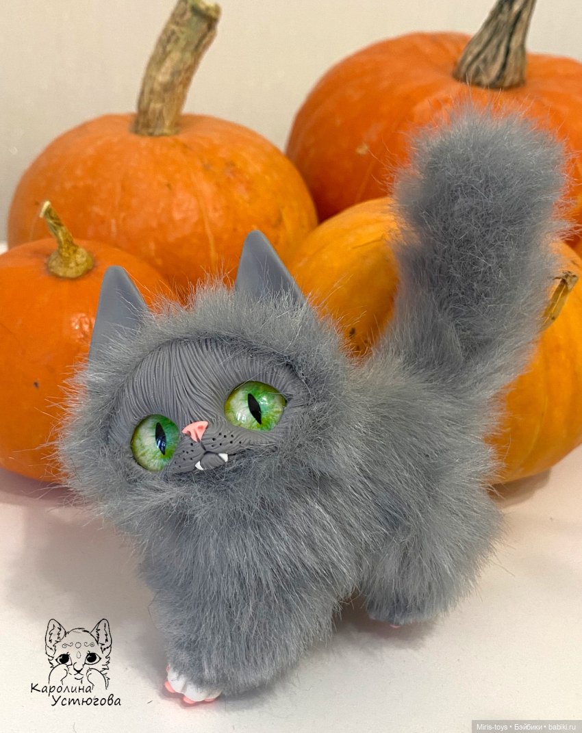 Котенок Кусака | Бэйбики Котенок Кусака — Игрушки в смешанной технике (мех и глина): Арт (фото 8)