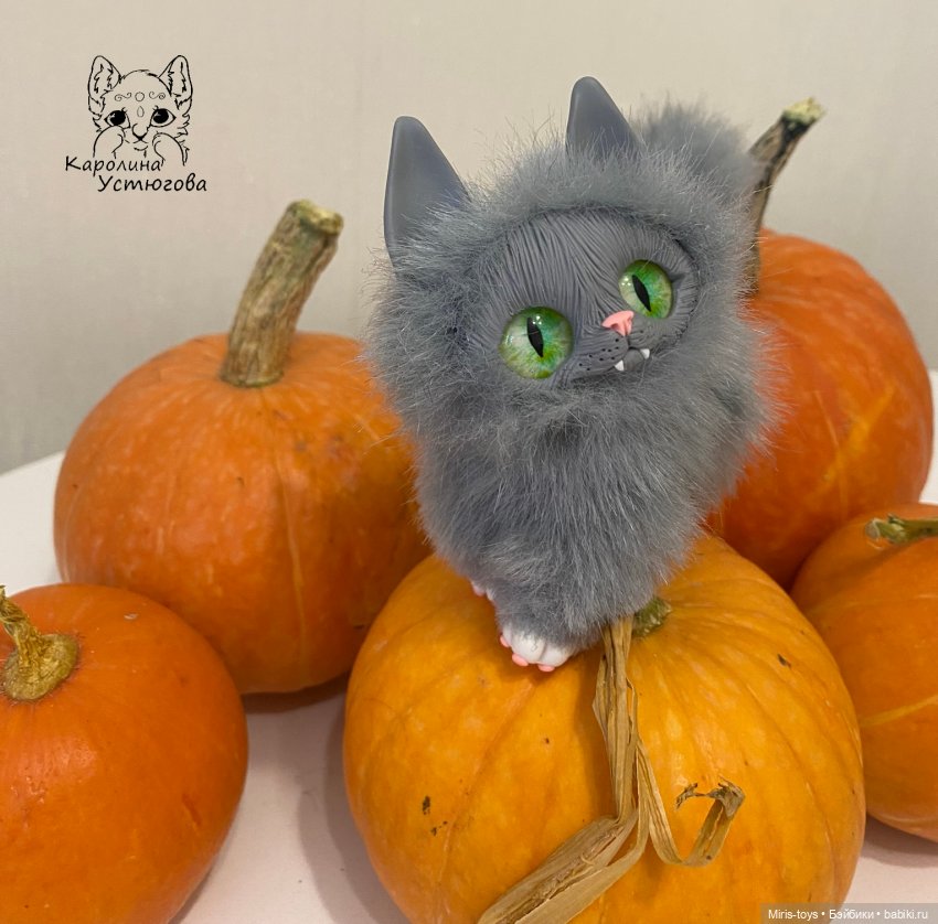 Котенок Кусака | Бэйбики Котенок Кусака — Игрушки в смешанной технике (мех и глина): Арт (фото 6)
