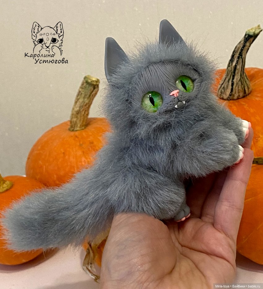 Котенок Кусака | Бэйбики Котенок Кусака — Игрушки в смешанной технике (мех и глина): Арт