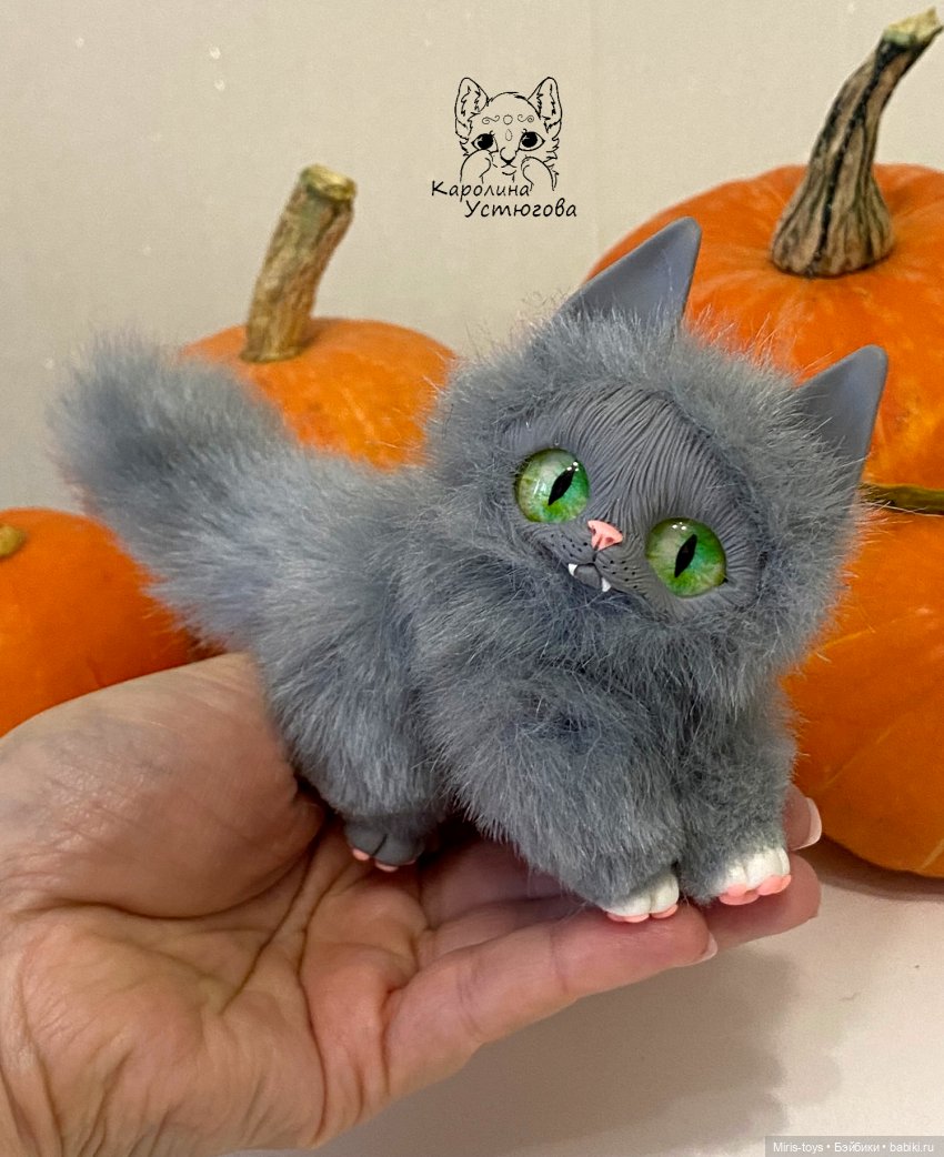 Котенок Кусака | Бэйбики Котенок Кусака — Игрушки в смешанной технике (мех и глина): Арт (фото 10)