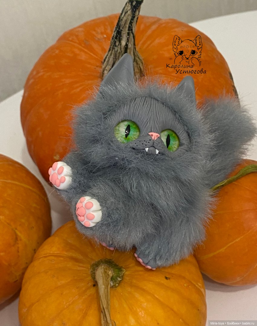 Котенок Кусака | Бэйбики Котенок Кусака — Игрушки в смешанной технике (мех и глина): Арт (фото 5)