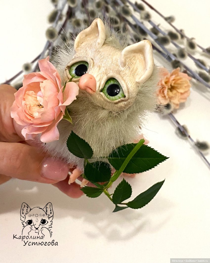 Совушка Женевьева — Игрушки в смешанной технике (мех и глина): Арт (фото 5)