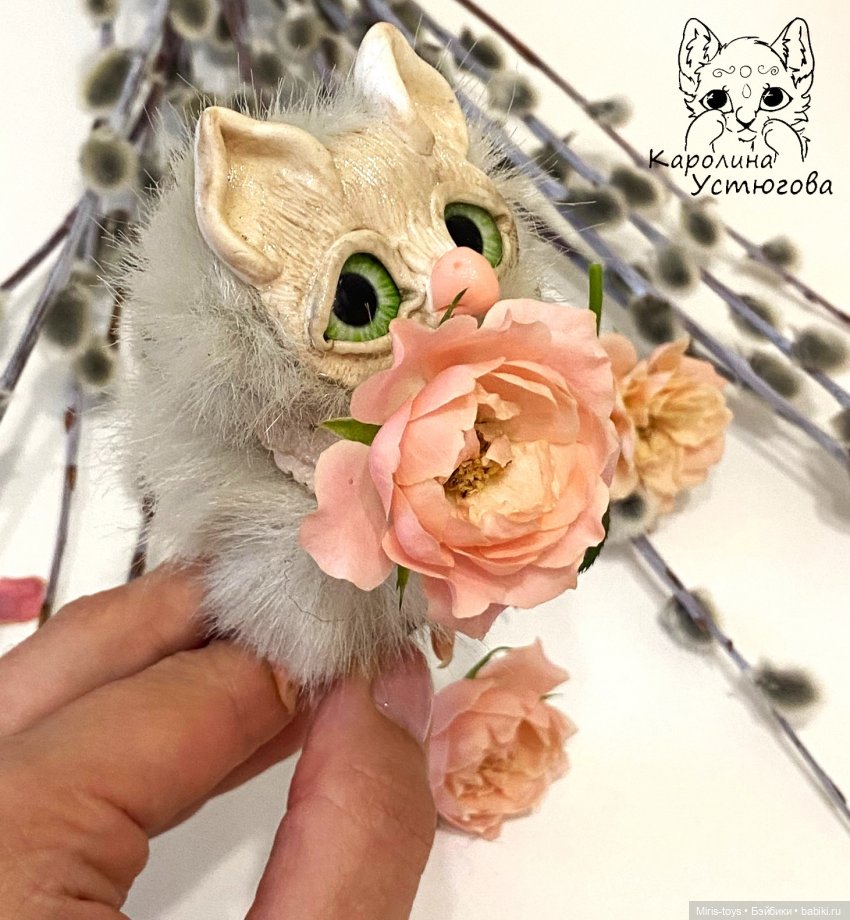Совушка Женевьева — Игрушки в смешанной технике (мех и глина): Арт (фото 4)
