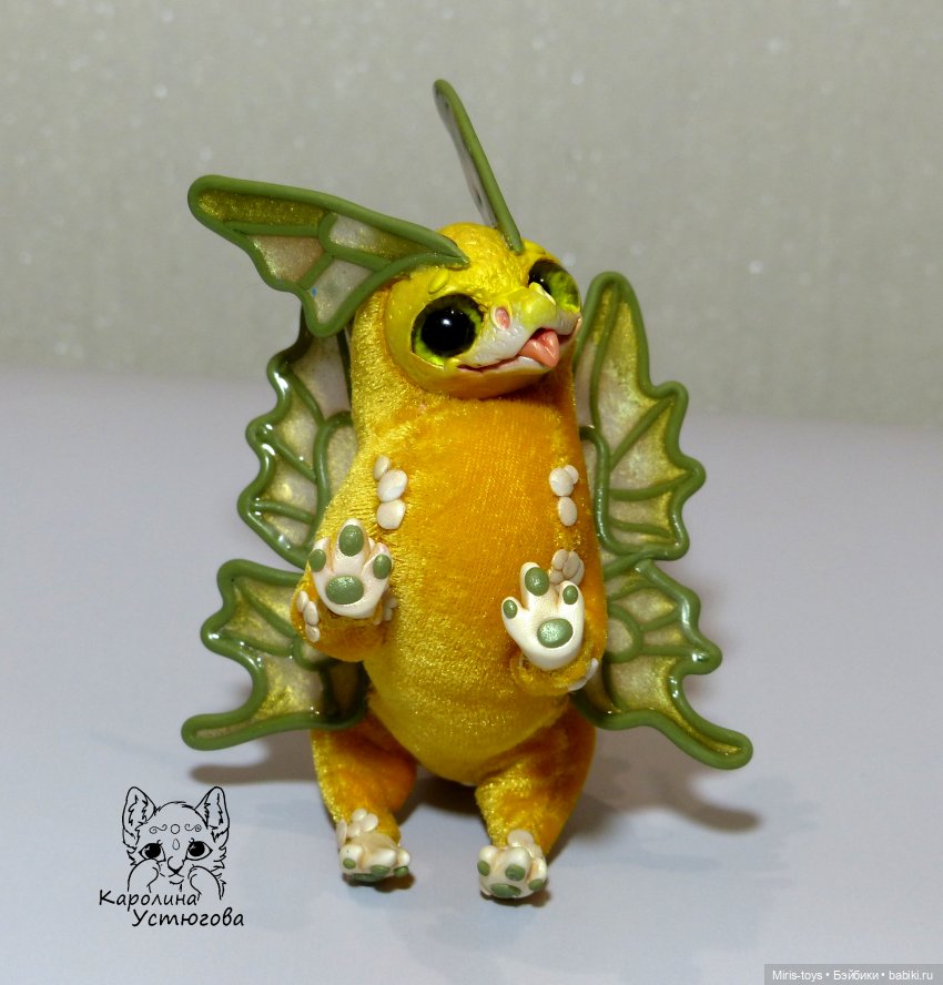 Дракончик Солнышко | Бэйбики Дракончик Солнышко — Игрушки в смешанной технике (мех и глина): Арт (фото 10)