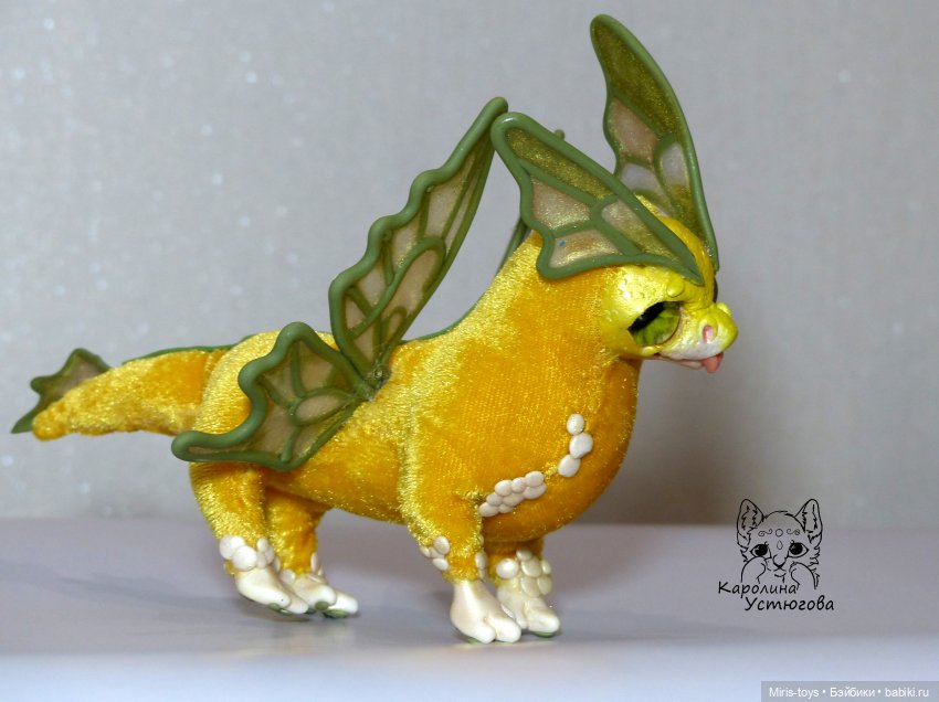 Дракончик Солнышко | Бэйбики Дракончик Солнышко — Игрушки в смешанной технике (мех и глина): Арт (фото 6)