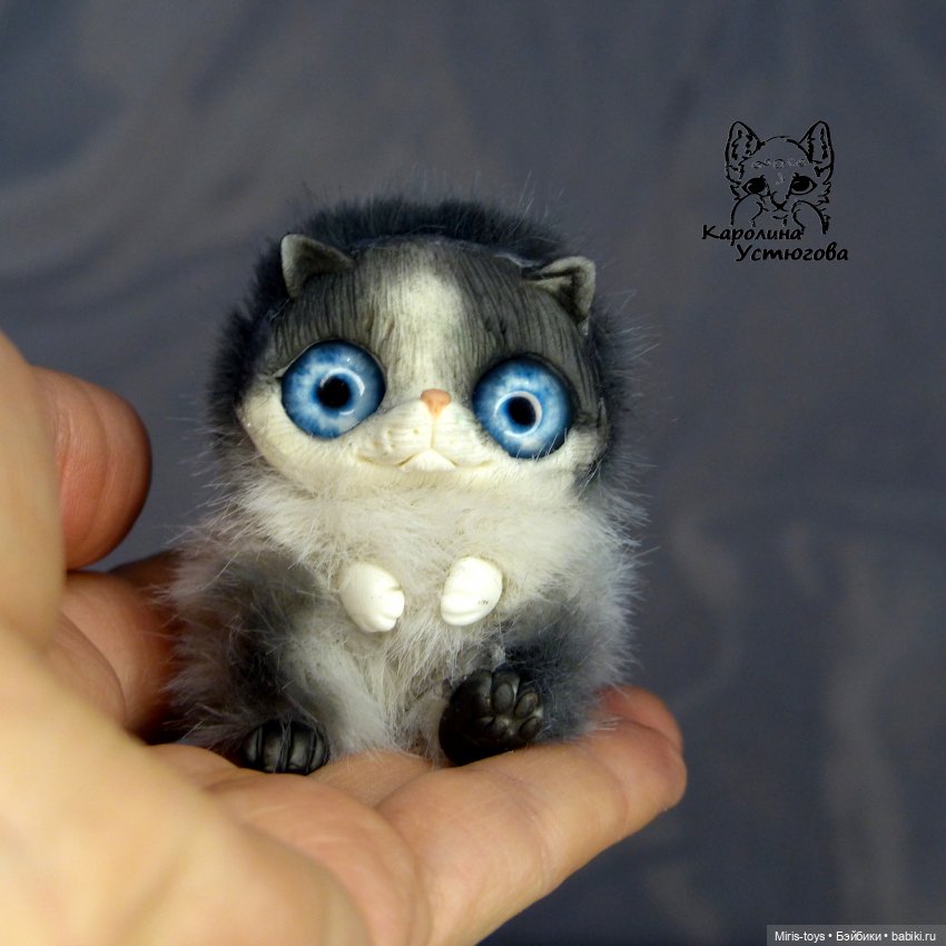 Три котенка — Игрушки в смешанной технике (мех и глина): Арт (фото 5)