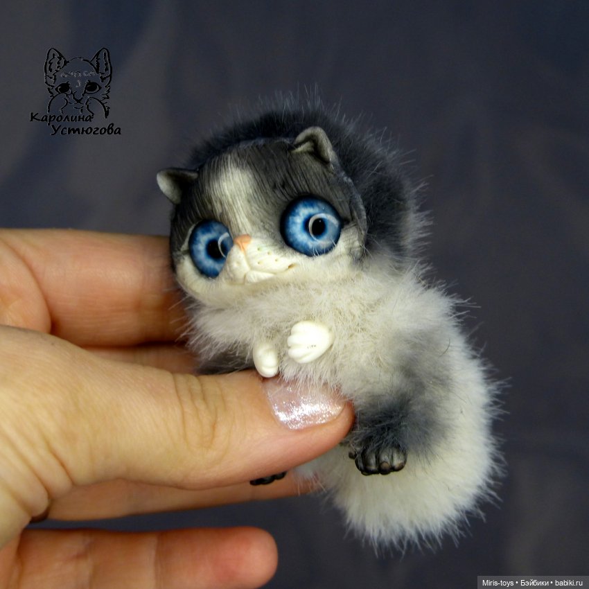 Три котенка — Игрушки в смешанной технике (мех и глина): Арт (фото 4)
