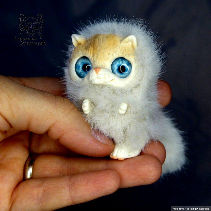 Три котенка — Игрушки в смешанной технике (мех и глина): Арт