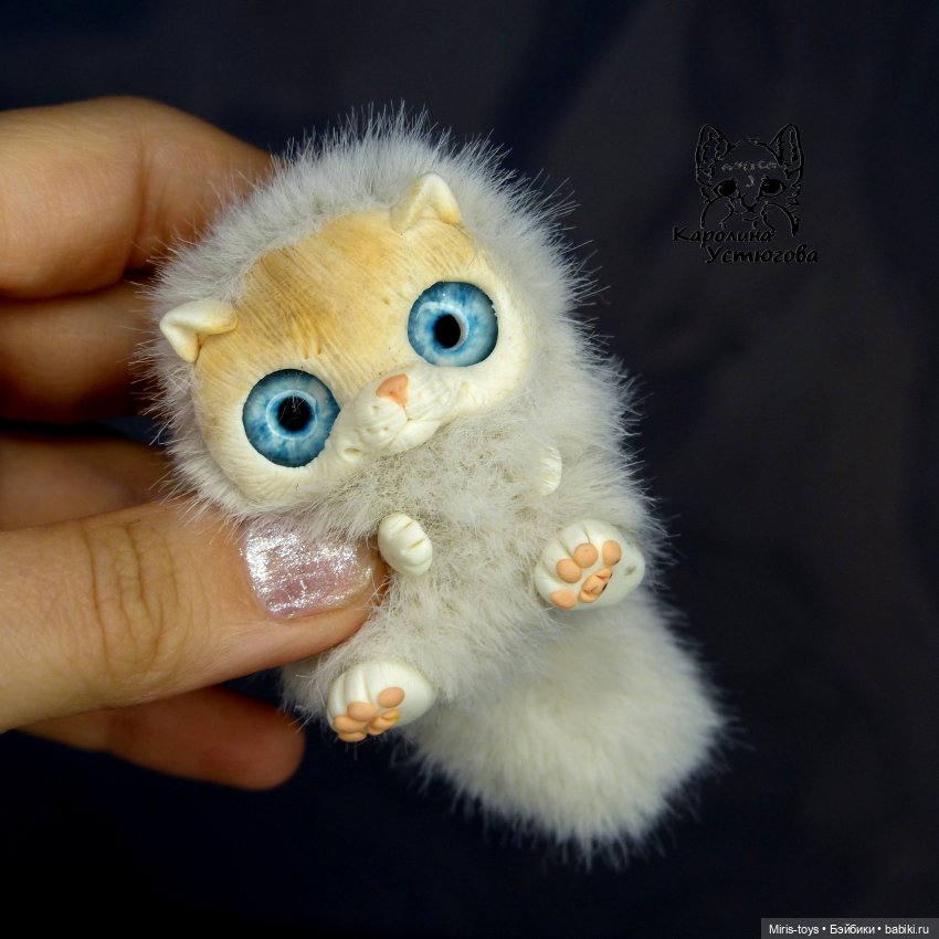 Три котенка — Игрушки в смешанной технике (мех и глина): Арт