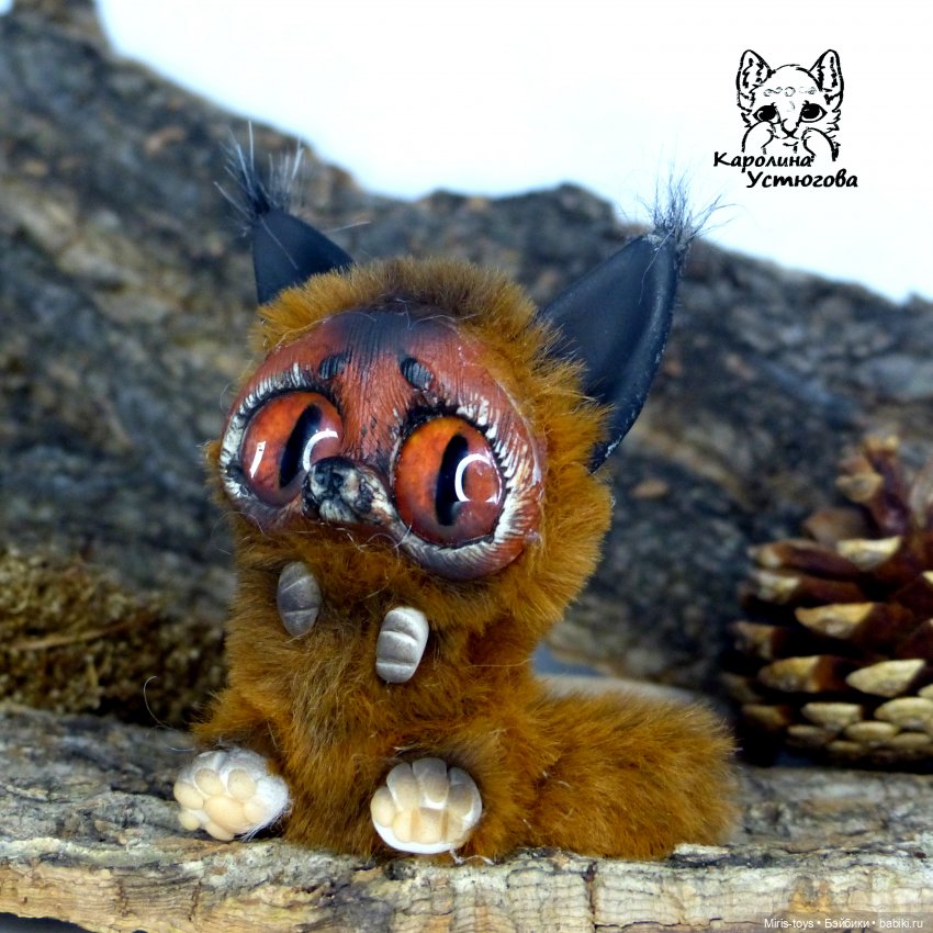 Котята Каркала — Игрушки в смешанной технике (мех и глина): Арт (фото 8)