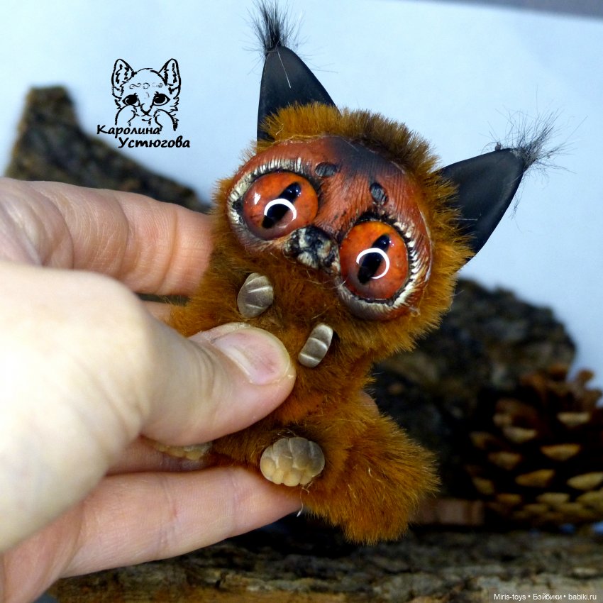 Котята Каркала — Игрушки в смешанной технике (мех и глина): Арт (фото 5)