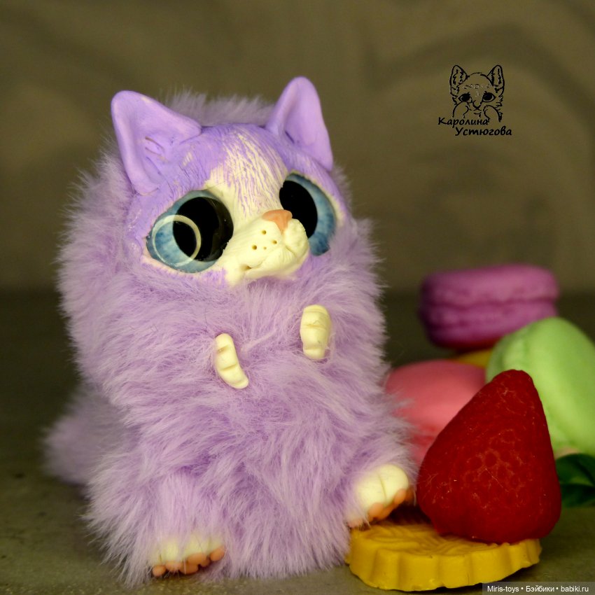 Котятушки конфетки — Игрушки в смешанной технике (мех и глина): Арт (фото 10)