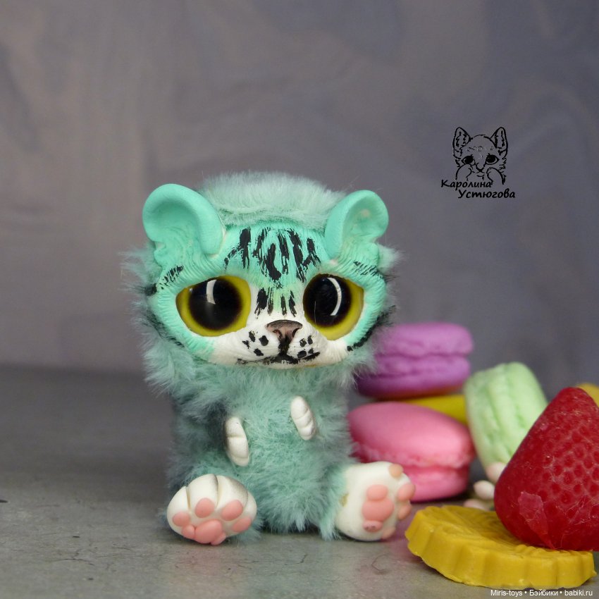 Мятные тигрята — Игрушки в смешанной технике (мех и глина): Арт (фото 8)