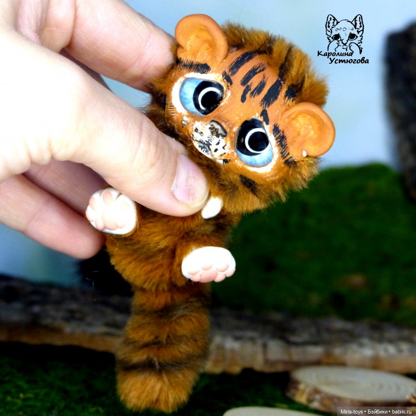 Тигрята — Игрушки в смешанной технике (мех и глина): Арт (фото 4)