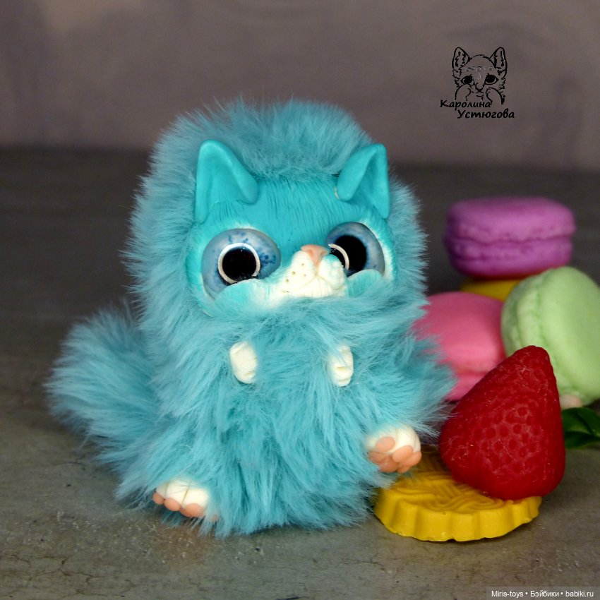 Котятушки конфетки — Игрушки в смешанной технике (мех и глина): Арт (фото 7)