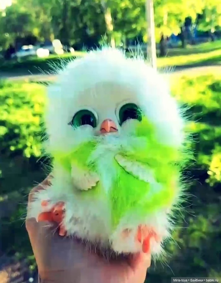 Совушка Весяночка — Игрушки в смешанной технике (мех и глина): Арт (фото 2)