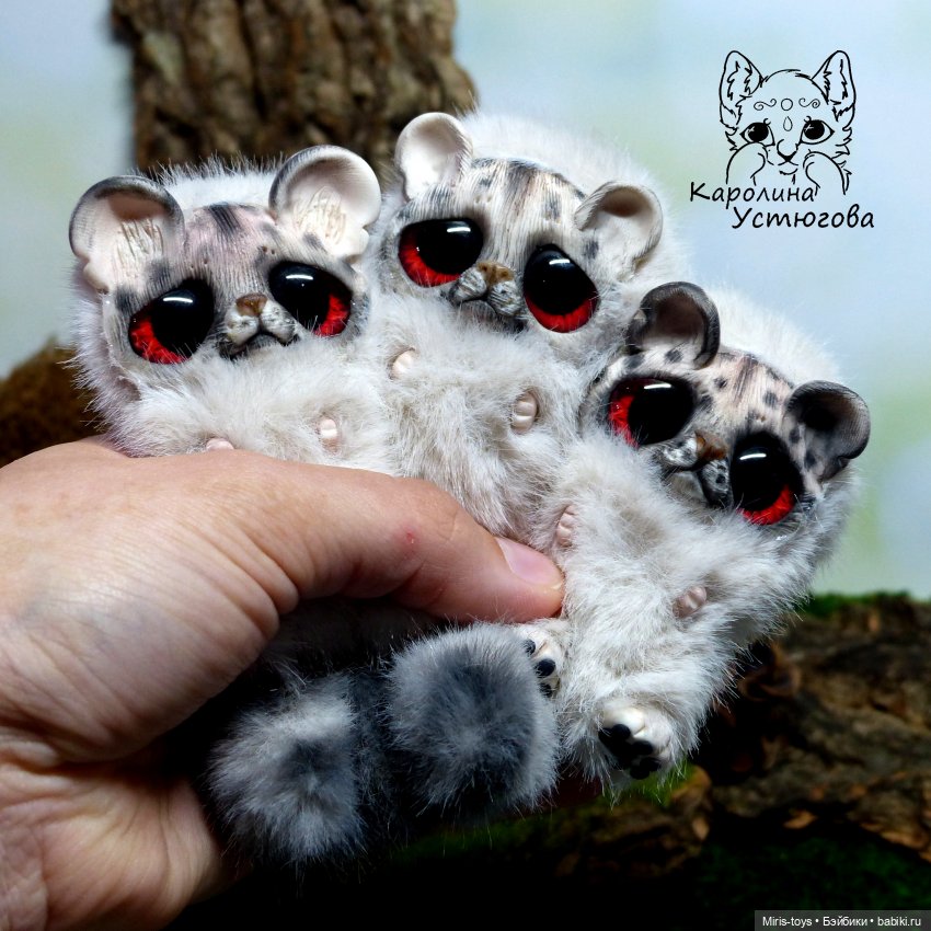 Котята Гепарда — Игрушки в смешанной технике (мех и глина): Арт (фото 2)