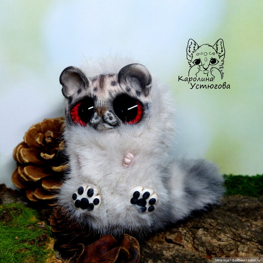 Котята Гепарда — Игрушки в смешанной технике (мех и глина): Арт (фото 8)