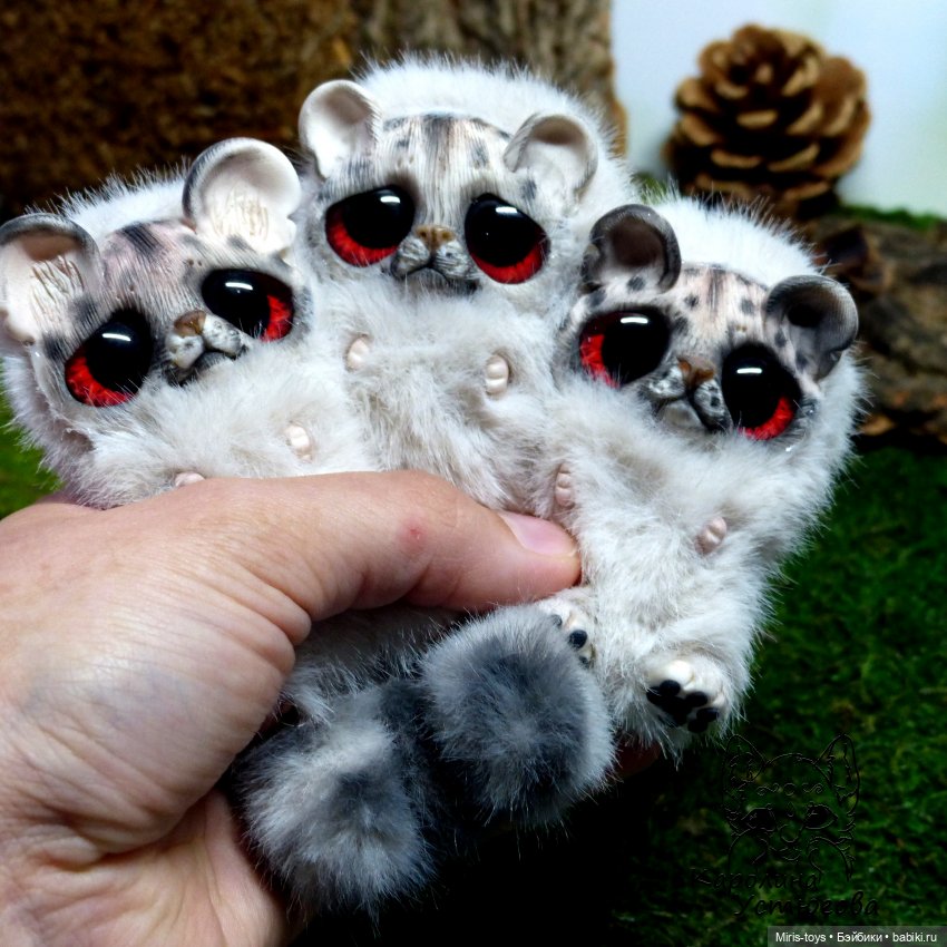 Котята Гепарда — Игрушки в смешанной технике (мех и глина): Арт
